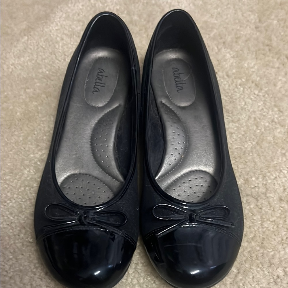 Abella Black Flats with Cushioned Comfort